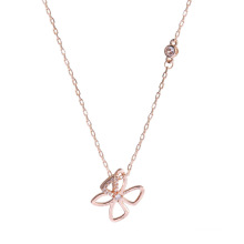 Shangjie OEM Joyas Fashion Women Colliers Simple Rose Gold Pendant Collier Bijoux Colliers de fleurs creux pour filles